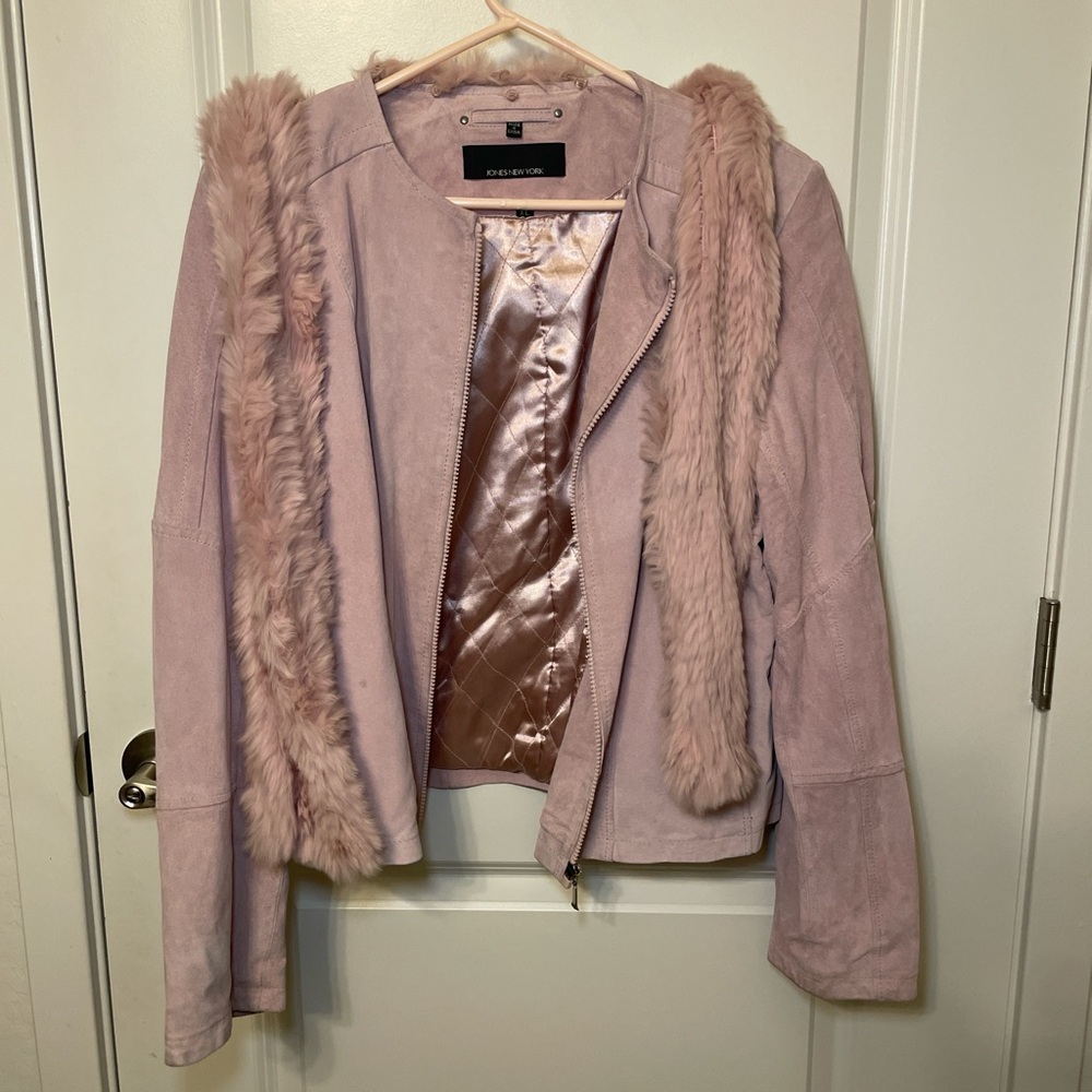 Jones New York Light Pink Teddy Jacket